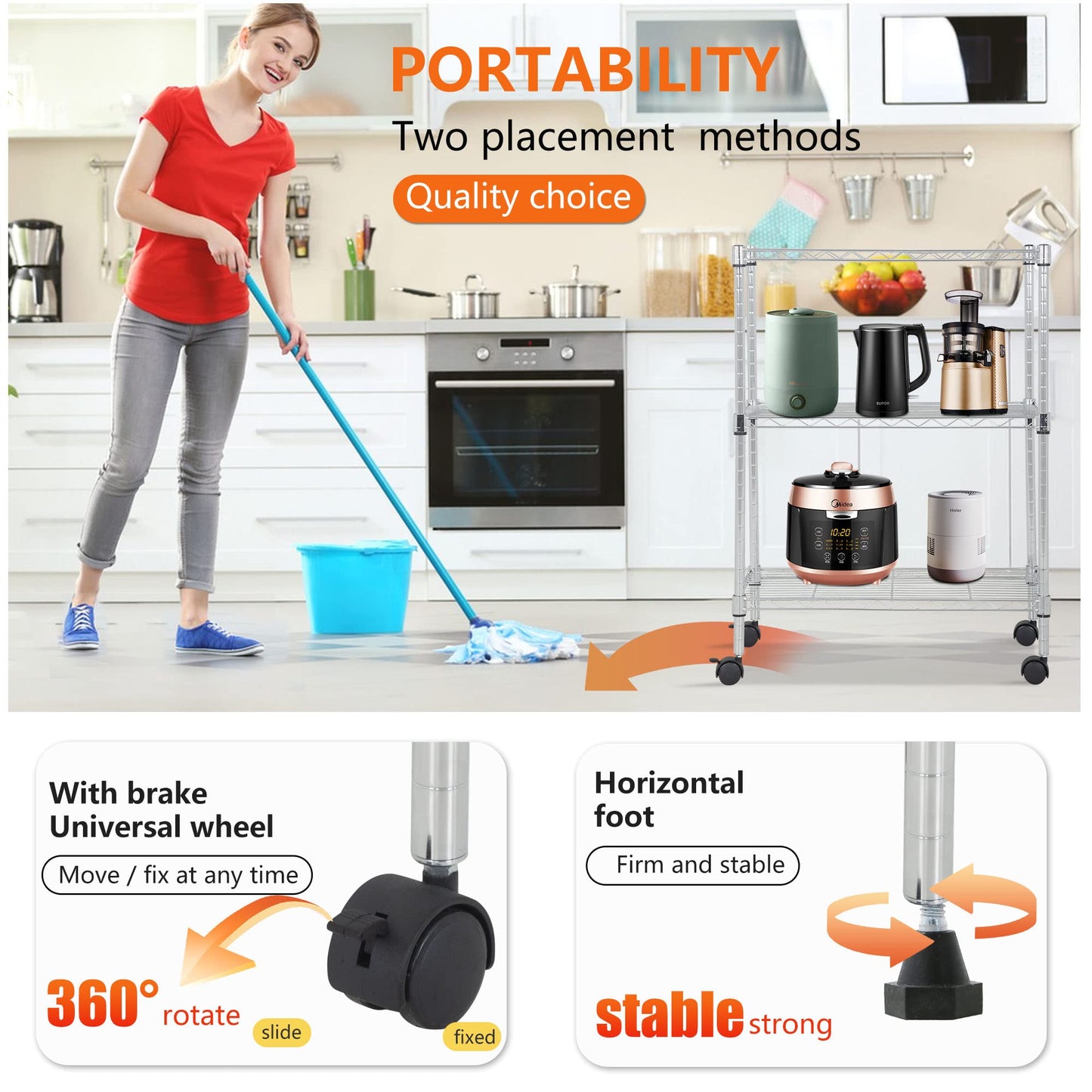 BestOffice | 4-Tier Wire Storage Shelves | 36x14x54 | Black | with Adjustable Racks | Heavy-Duty Metal Shelf, Holds Upto 1000 lbs | No-Tool Assembly | Ideal for Home & Garage Shelving