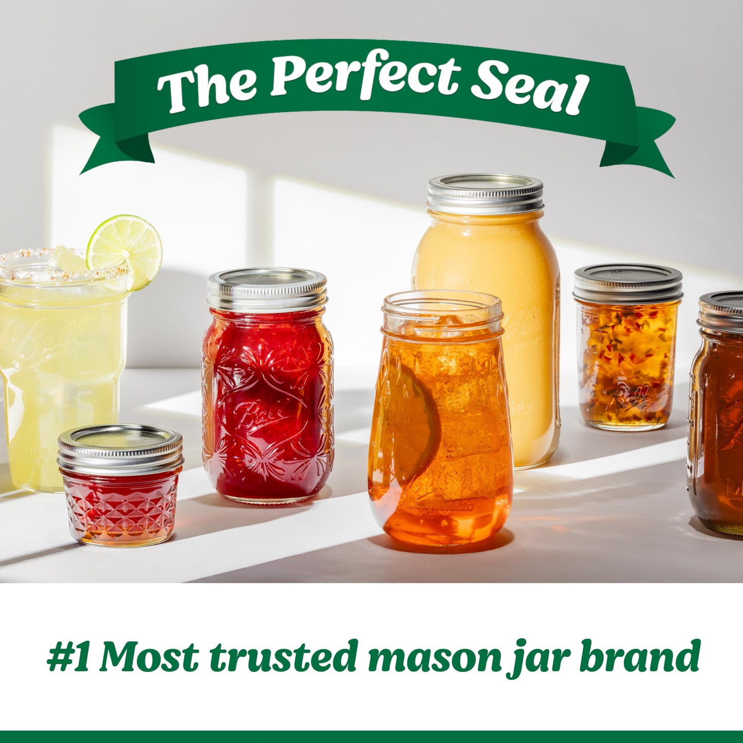 Ball Wide Mouth Glass Mason Jars with Lids and Bands, Used for Canning, Pickling, Juice, Jam, Jelly, Quart Size 32 Ounce (Pack of 2)