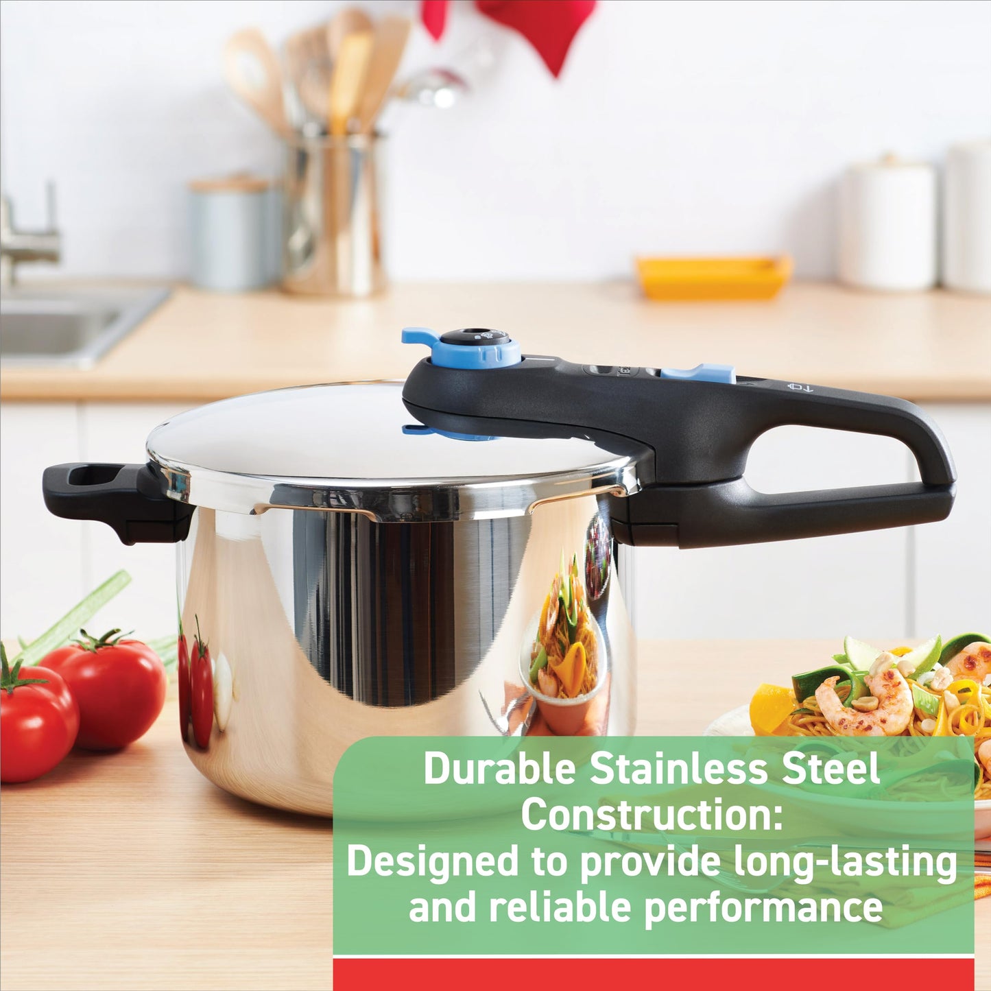 T-fal Pressure Cooker Aluminum Pressure Canner, 22 Quart, 3 PSI Settings, Cookware, Pots and Pans, Large Capacity, Cooling Racks, Recipe Booket, Canning Vegetables, Meats, Poultry, Seafood, Silver