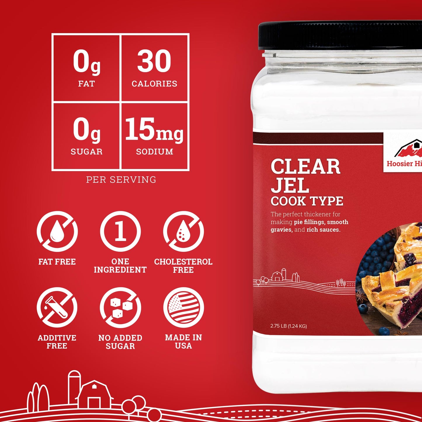 Hoosier Hill Farm Clear Jel Thickener (Cook-Type), 3LB (Pack of 1)