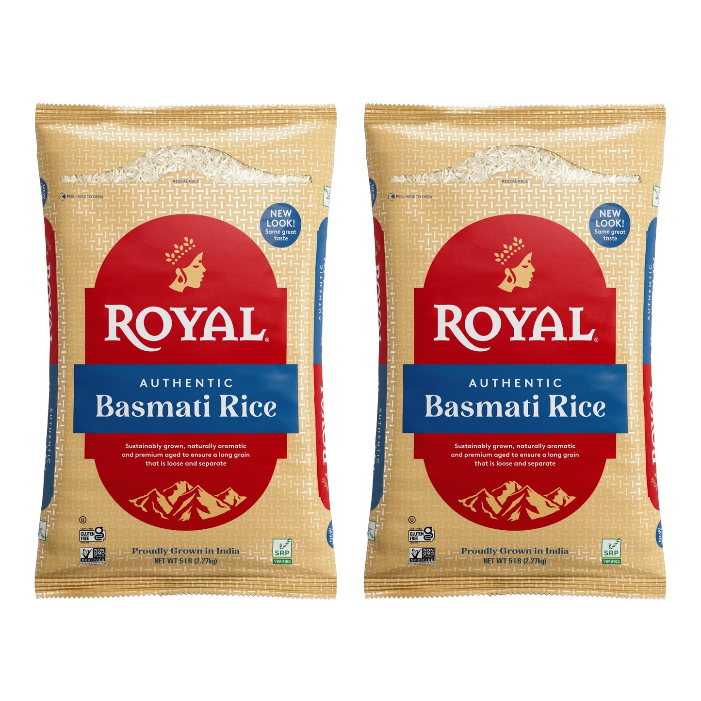 Royal - Naturally Aged Authentic Long Grain Indian White Basmati Rice - 15 lbs
