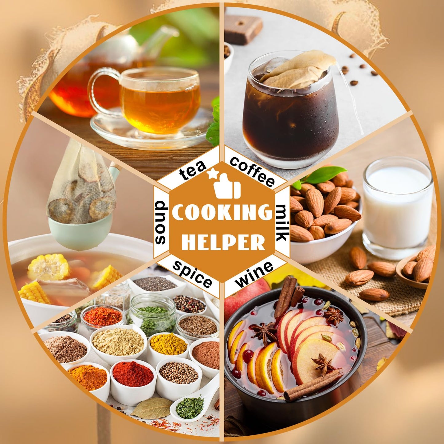 20 Pcs Muslin Bags with Drawstring, Reusable Tea Bags, Spice Bags for Cooking Soup/Herb/Loose Leaf Tea, Natural Cotton Small Cheese Cloth Bag for Straining, Sachet Bags Empty, 4 X 3 Inches