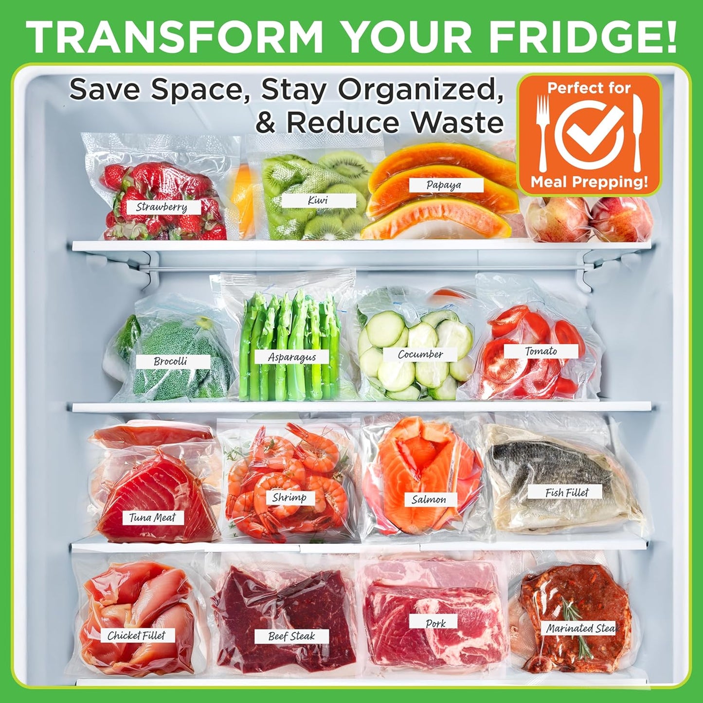 NutriChef Automatic Food Vacuum Sealer, Electric Air Sealing Preserver System for Dry and Moist Foods, LED Control, Strong Suction, Includes Bags, Wine Stopper Cork, and Air Suction Hose, 14”x6”x3”