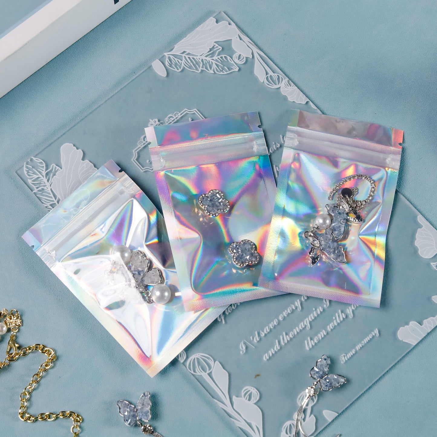 200 Pack 5x8 Mylar Bags with Window Stand Up Bgas 7.5mil Thick for Food Storage and Resealable for Small Business Packaging Bag