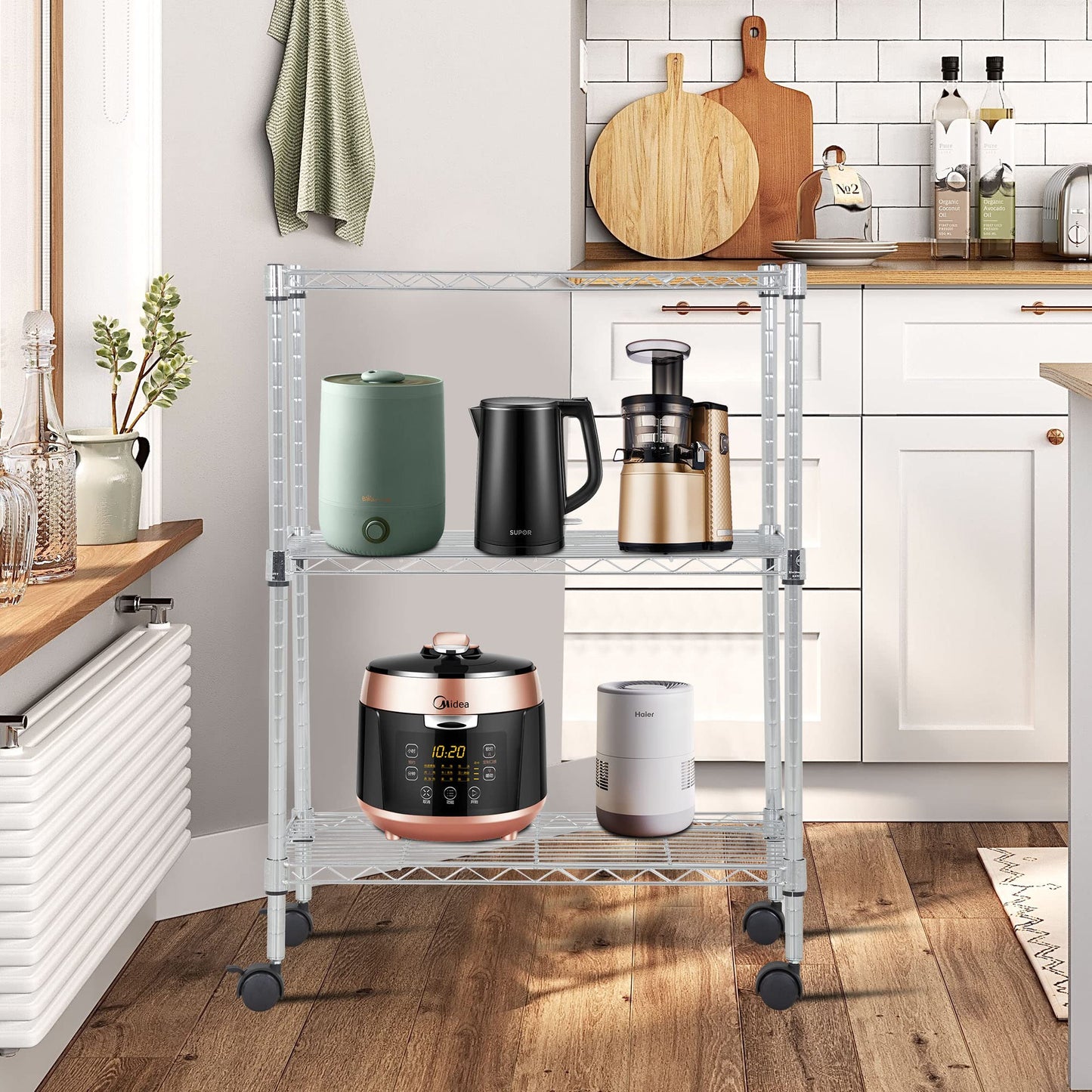 BestOffice | 4-Tier Wire Storage Shelves | 36x14x54 | Black | with Adjustable Racks | Heavy-Duty Metal Shelf, Holds Upto 1000 lbs | No-Tool Assembly | Ideal for Home & Garage Shelving