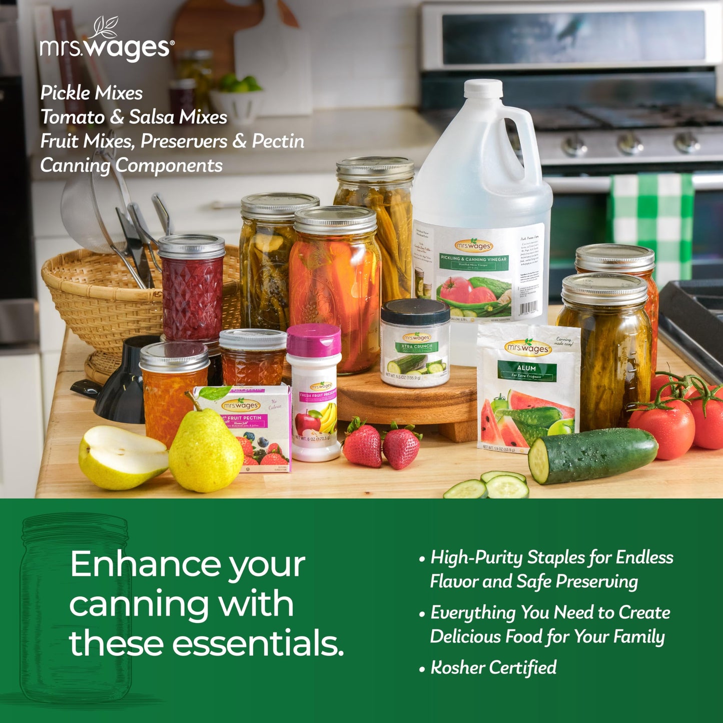 Mrs. Wages Pickle Mix, Xtra Crunch, Easy-To-Use, Fast Results, Great Taste & Crispness, Ensures Crunchiness, 5.5 oz Jar (Pack of 1)