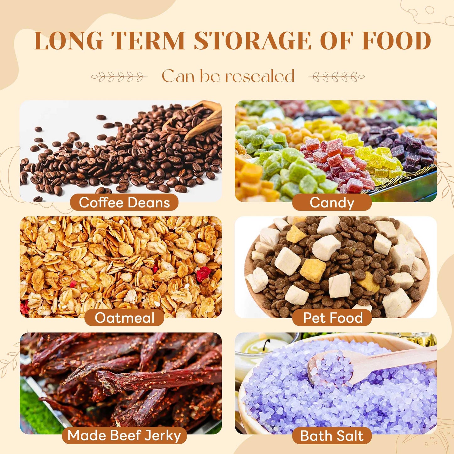 200 Pack 5x8 Mylar Bags with Window Stand Up Bgas 7.5mil Thick for Food Storage and Resealable for Small Business Packaging Bag