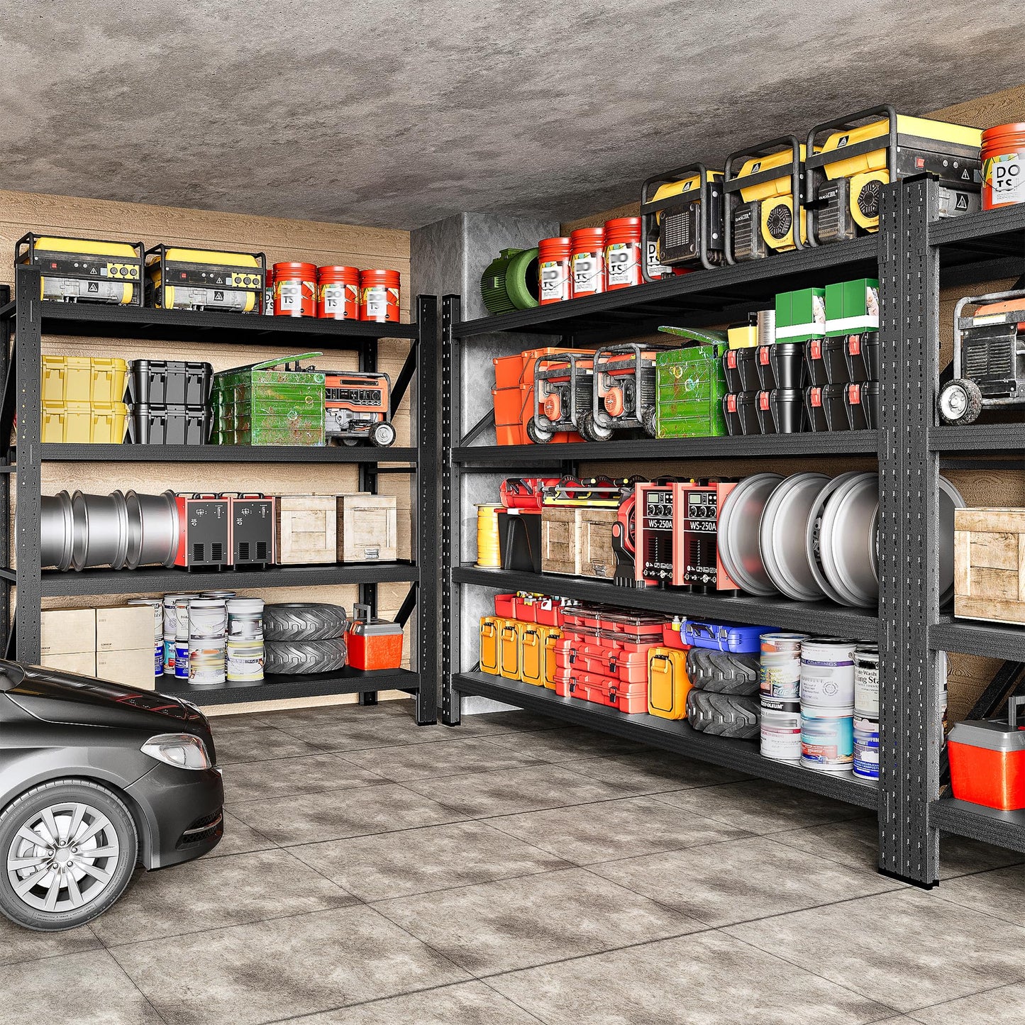 48" Wide Heavy Duty Garage Shelving Units,3000LBS 24 Deep Storage Shelves,Metal Garage Shelves,Large Storage Rack,Steel Shelf,Industrial Shelving for Shop,Warehouse,Basement,48" W x 24" D x 70" H