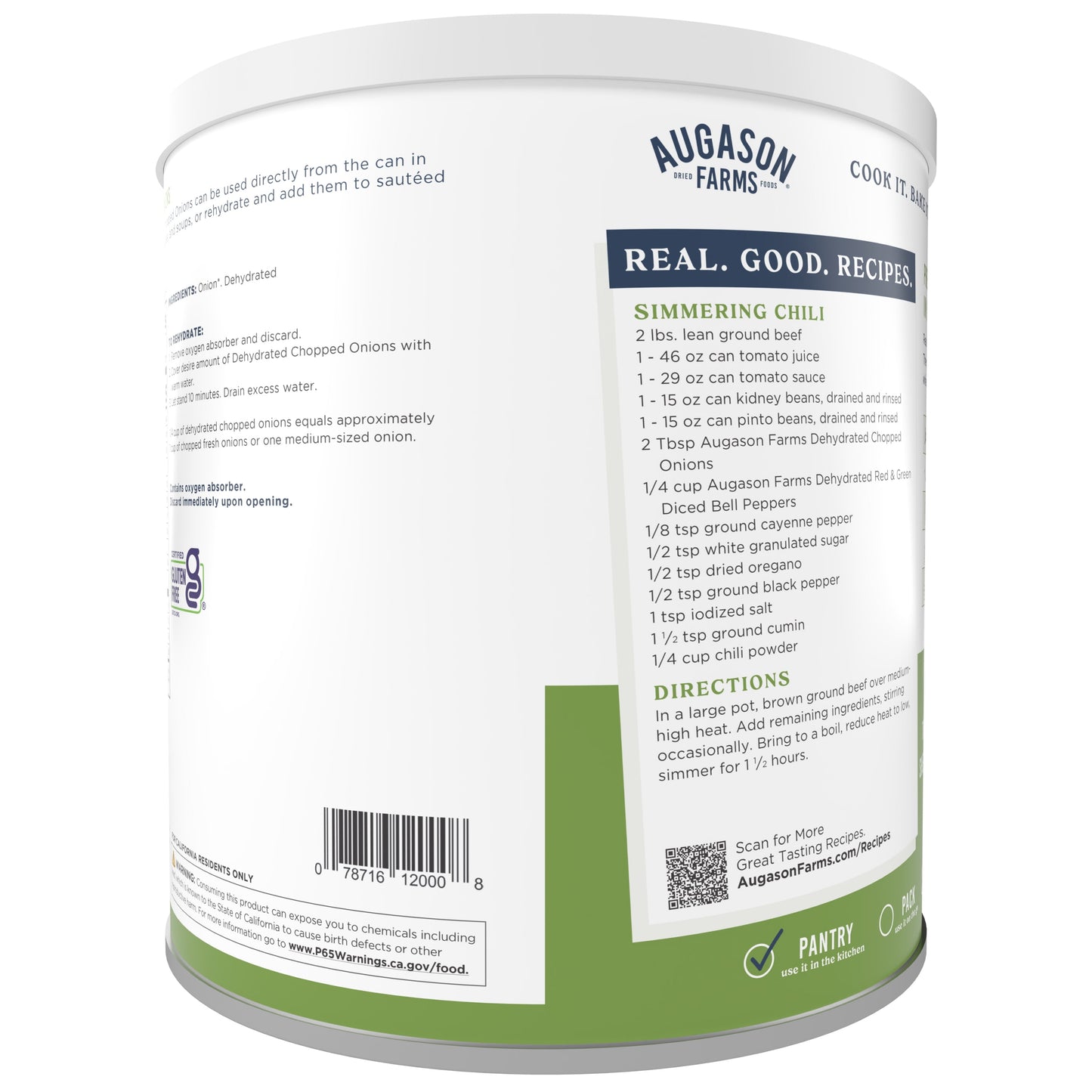 (3 Pack)  Dehydrated Chopped Onions No. 10 Can